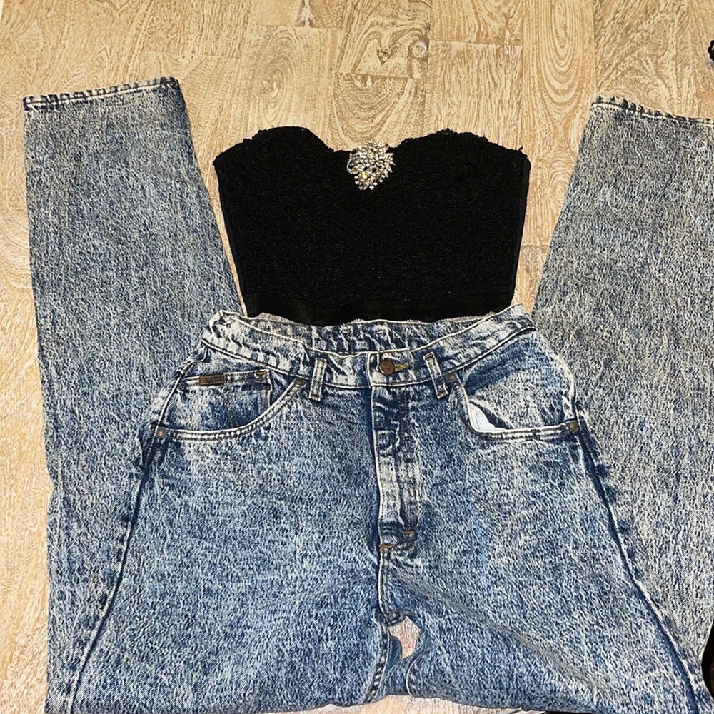 Vintage stonewash 1980s Lee jeans size small high waisted